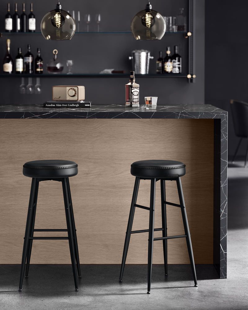 Set van 2 Barkrukken - Luxe Keukenstoelen - Verstelbare Poten