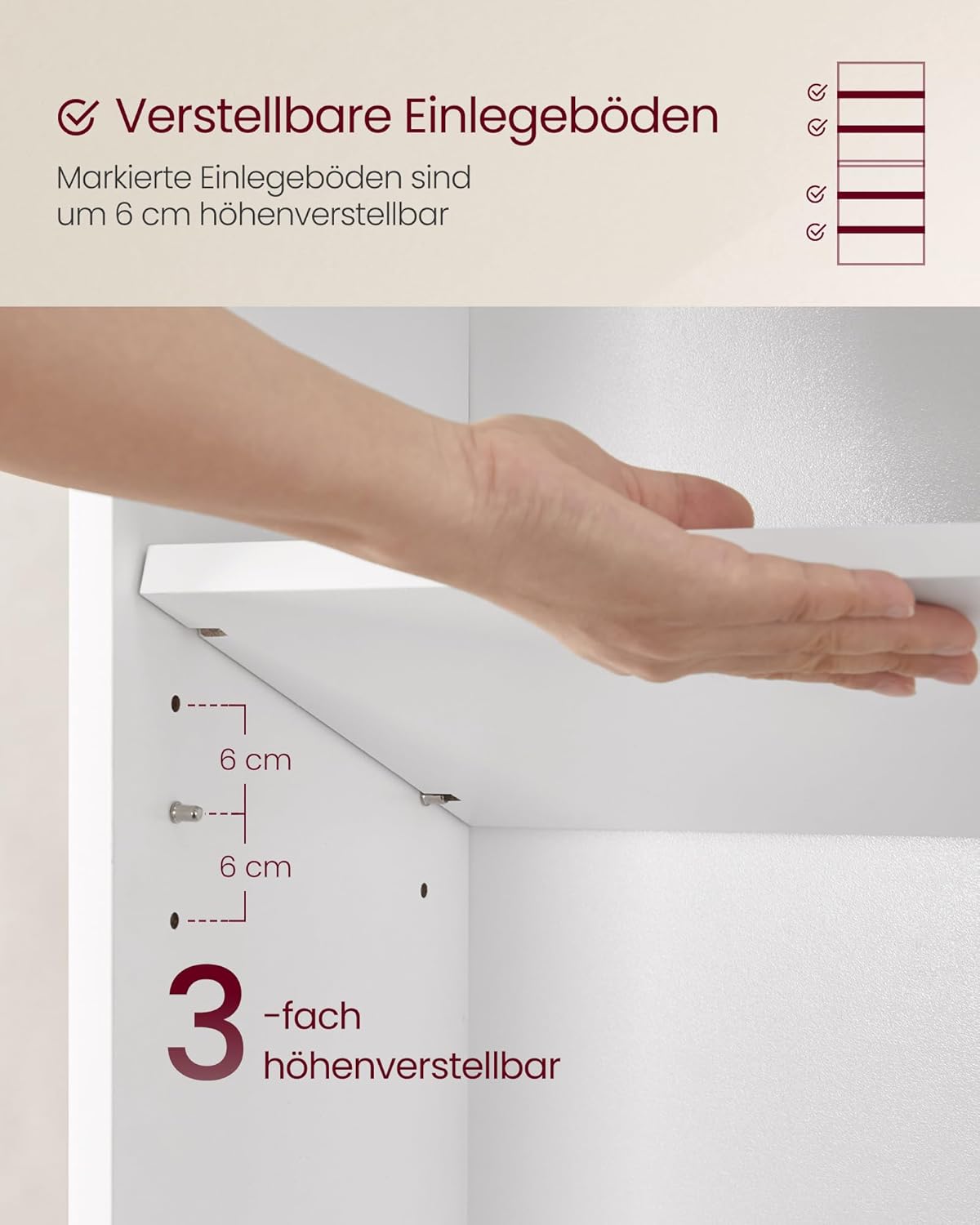 Boekenkast met Verstelbare Planken – Scandinavisch Design – Wit – 60 cm Breed