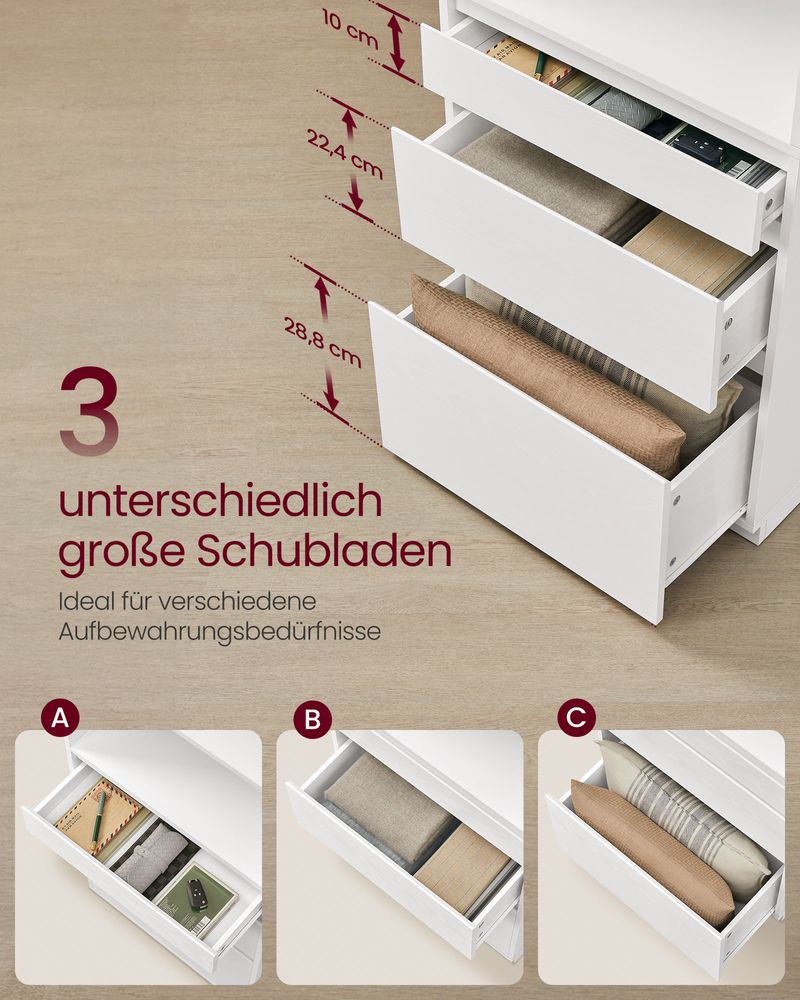 Boekenkast met Lades en Verstelbare Planken – 180 cm Hoog – Multifunctionele Opbergkast – Wit – Spaanplaat