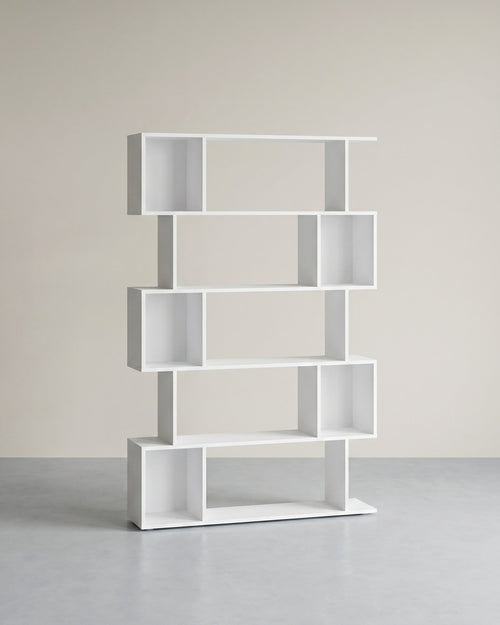 Boekenkast – S-vormig Design – 5 Niveaus – 90 cm Breed – 30 kg Draagvermogen per Niveau