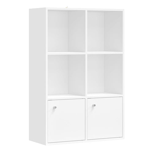 Boekenkast Met Deurtjes - 3 Niveaus En 2 Vakken - Stijlvolle Opbergkast