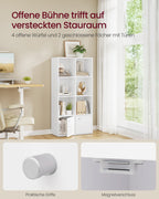 Boekenkast Met 4 Open Niveaus En 2 Vakken Met Deuren - Voor Woonkamer Of Slaapkamer