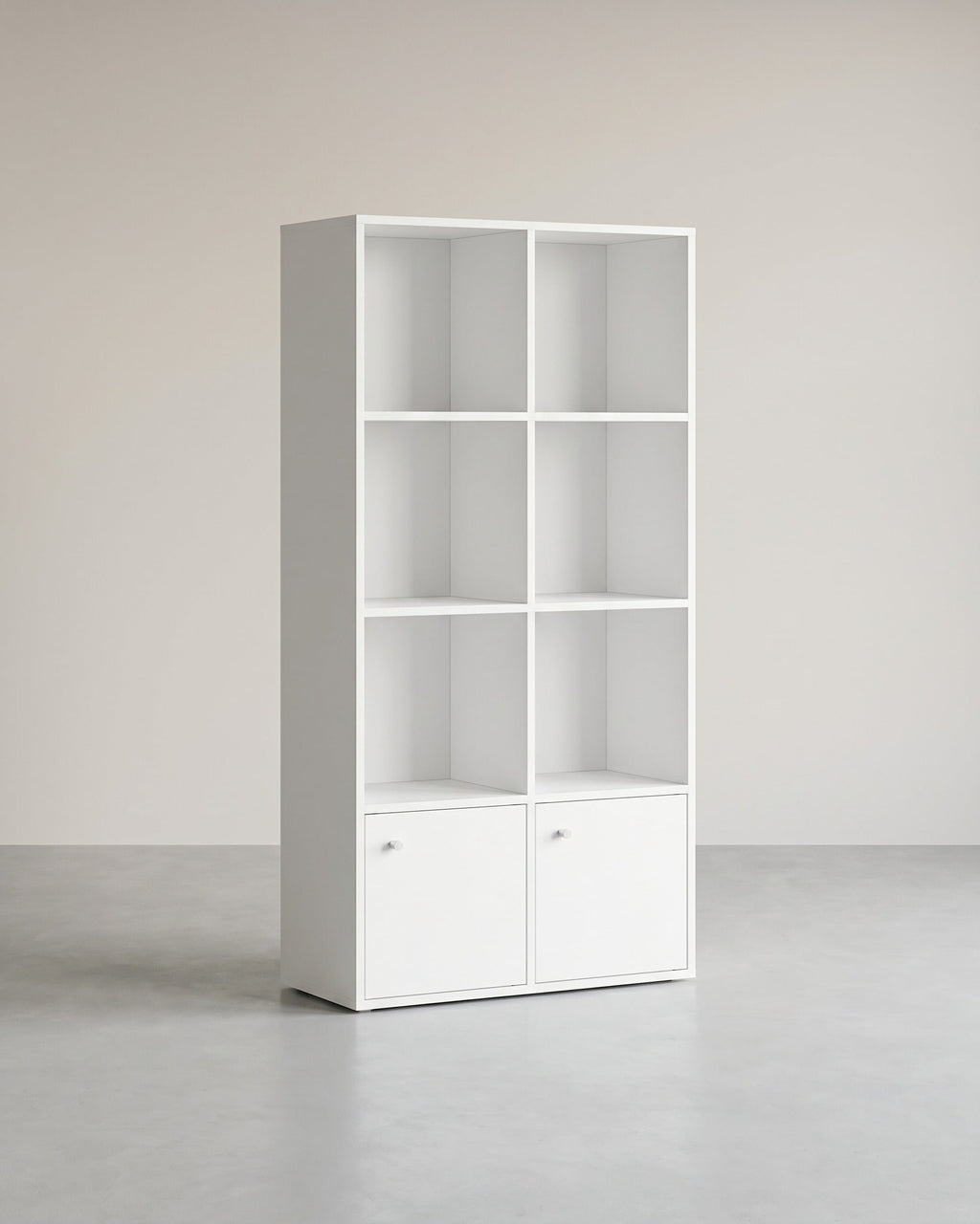 Boekenkast Met 4 Open Niveaus En 2 Vakken Met Deuren - Voor Woonkamer Of Slaapkamer