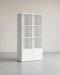 Boekenkast Met 4 Open Niveaus En 2 Vakken Met Deuren - Voor Woonkamer Of Slaapkamer