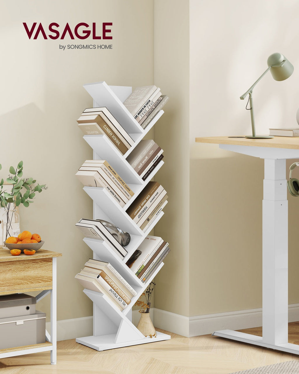 Boekenkast In Boomvorm - Smalle Footprint - Voor Slaapkamer Hal Of Woonkamer