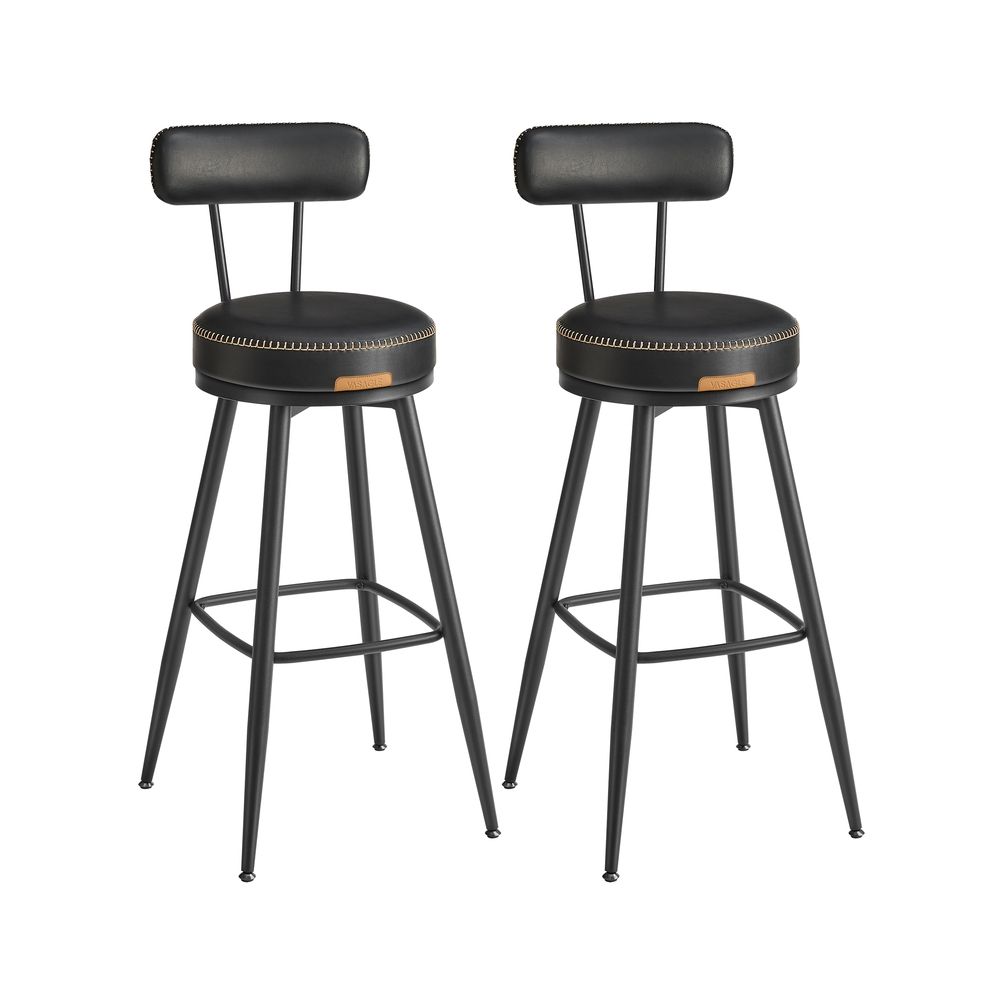 Set van 2 Barkrukken - 360° Draaibaar - Kunstleer - Industrieel Design