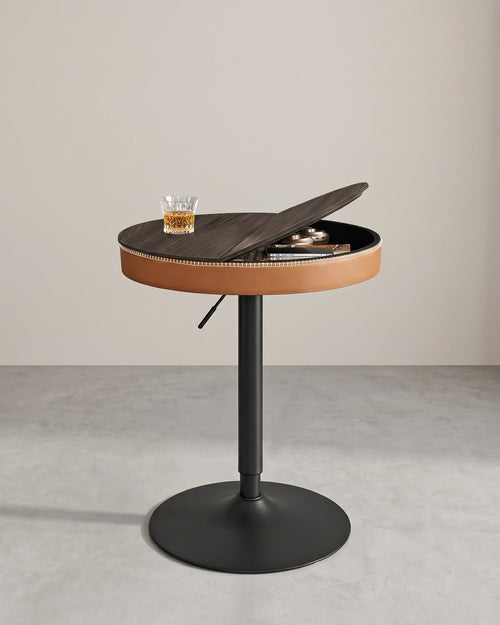Bartafel met Opbergruimte - Hoogte Verstelbaar (83-105 cm) - Ronde Design Tafel