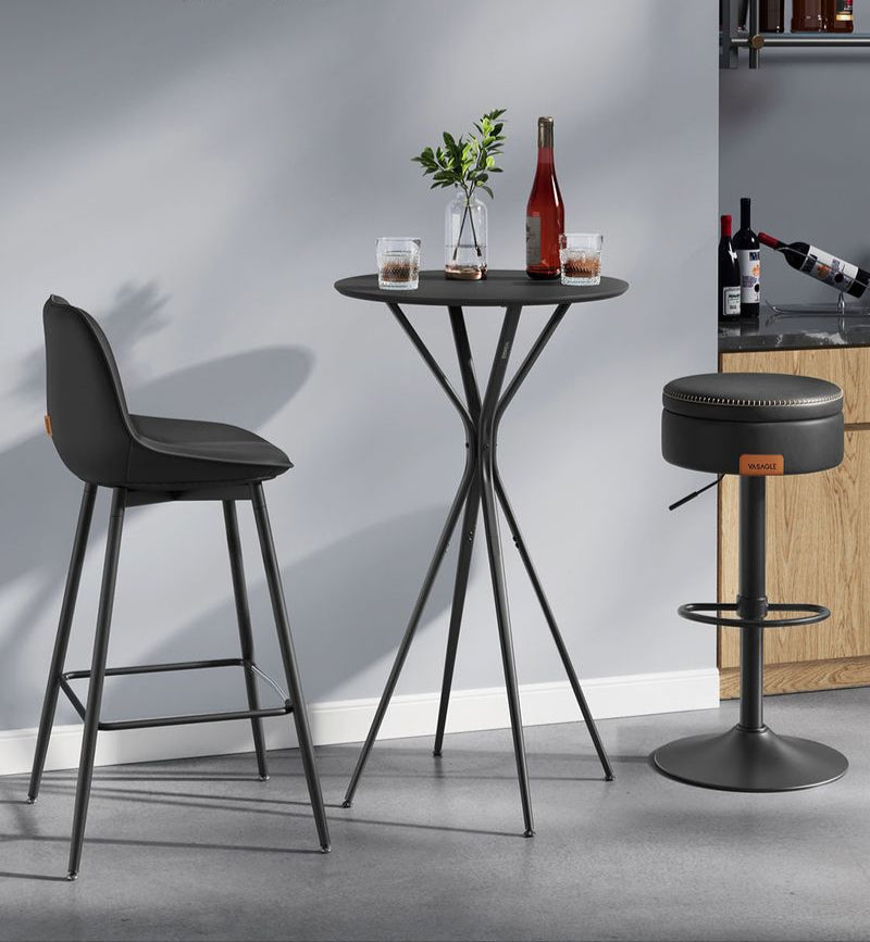 Bartafel Zwart met X-Poten – 60 x 60 x 105 cm – Metalen Frame – MDF Tafelblad – Tot 50 kg Draagvermogen