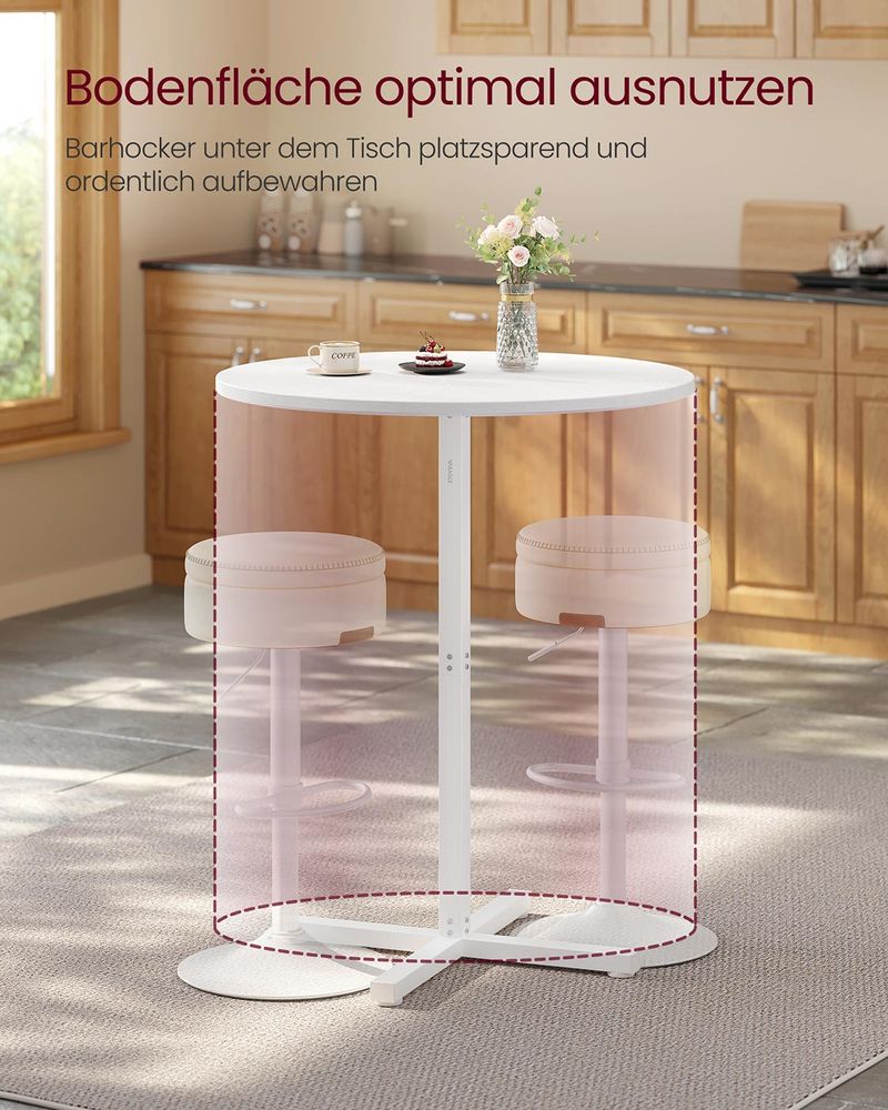 Bartafel 60 x 60 cm – Modern Design – Stabiel & Ruimtebesparend – Voor 2-3 Personen
