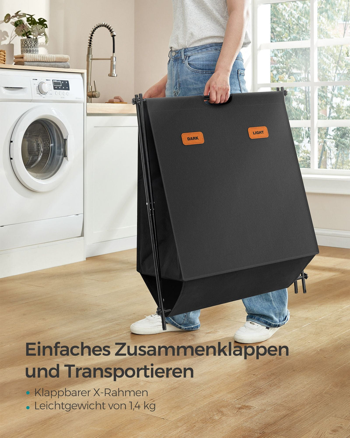 Wasmand – 2 compartimenten – Opvouwbaar – 600D Oxford-stof