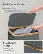 Wasmand 100L - Oxford-Stof Met Deksel - Compact Voor Klein Huishouden