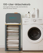 Wasmand 100L - Oxford-Stof Met Deksel - Compact Voor Klein Huishouden