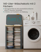 Wasmand 140L - Oxford-Stof Met Deksel - Voor Slaapkamer Of Badkamer