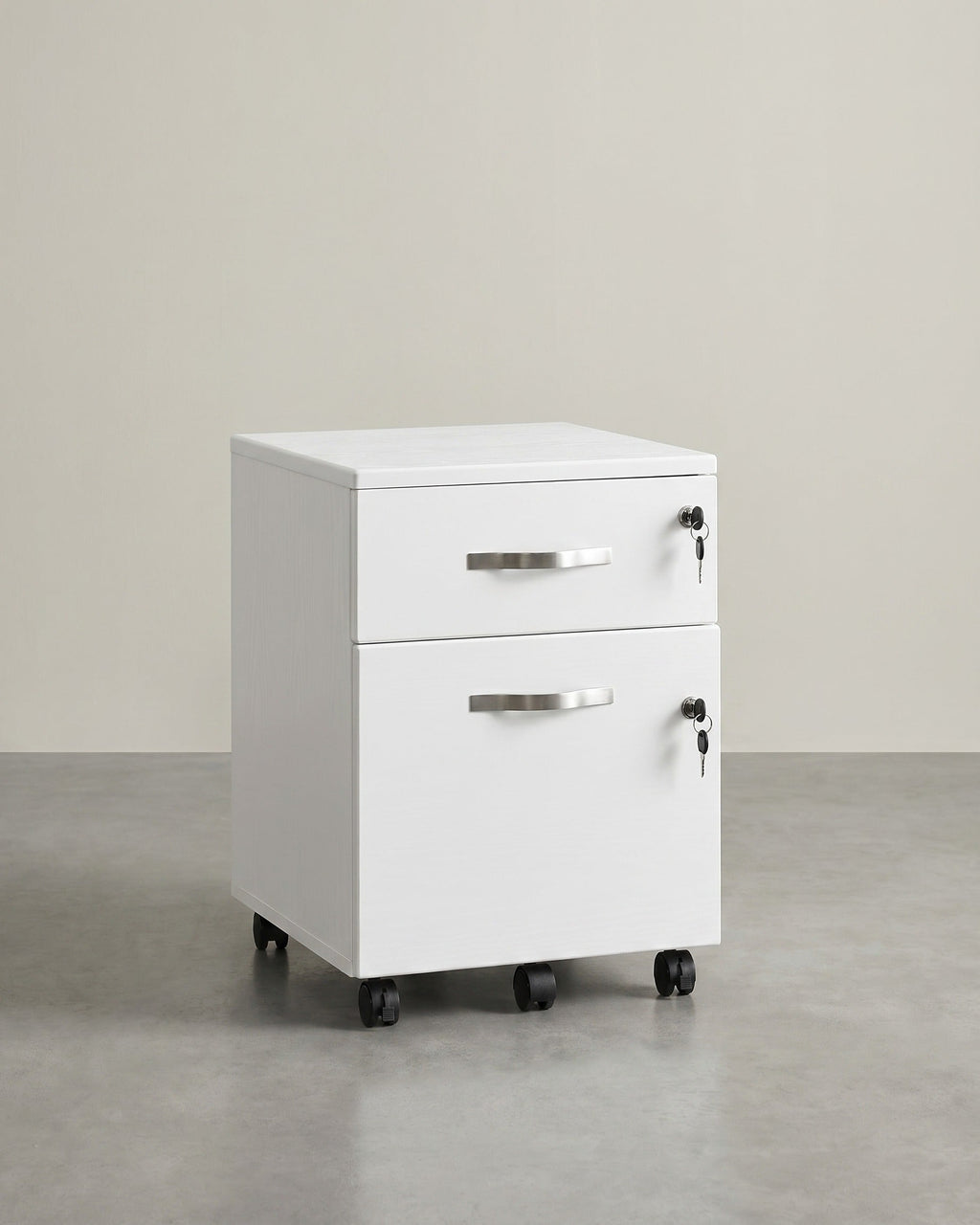 Afsluitbare Ladeblok met 2 Lades – Compacte en Mobiele Archiefkast voor Kantoor en Thuiswerkplek