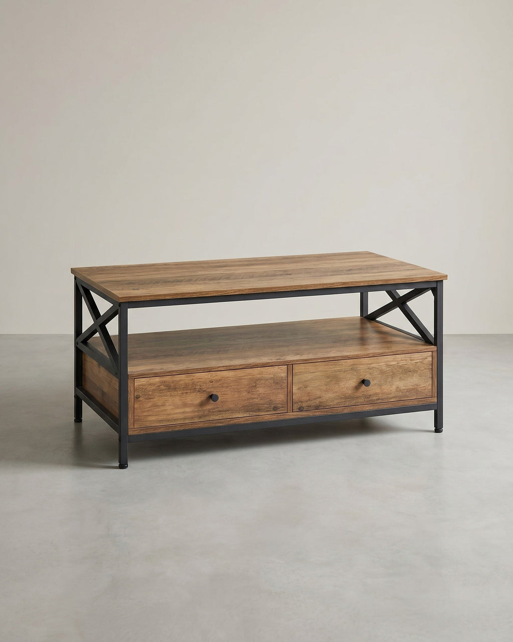 Salontafel met 2 Laden - Verstelbare Poten - 100 cm Breed