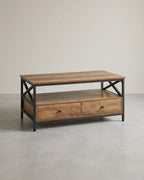 Salontafel met 2 Laden - Verstelbare Poten - 100 cm Breed