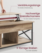 Salontafel - Hoogteverstelbaar - Met Open En Verborgen Opbergruimte