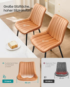 Eetkamerstoel Set Van 2 – Ergonomisch Ontwerp – Comfortabele Bekleding – Stalen Poten