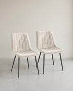 Eetkamerstoel Set Van 2 – Ergonomisch Ontwerp – Comfortabele Bekleding – Stalen Poten