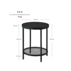 Bijzettafel - Marmer-Look - 2 Niveaus - Met Zwart Onderstel