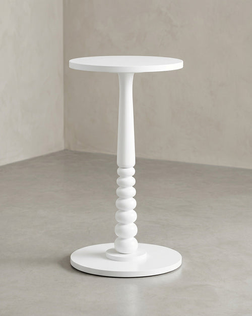 Bijzettafel Rond – Compact Design – Massief Houten Onderstel – Voor Woonkamer Of Slaapkamer
