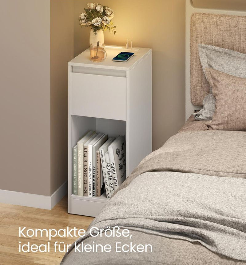 Nachtkastje met LED-Verlichting, USB-A & USB-C – Compact en Functioneel