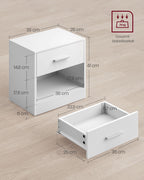 Bedkasten – Nachtkastje – Set van 2 – Bijzettafel – Met Lade – Open Vak