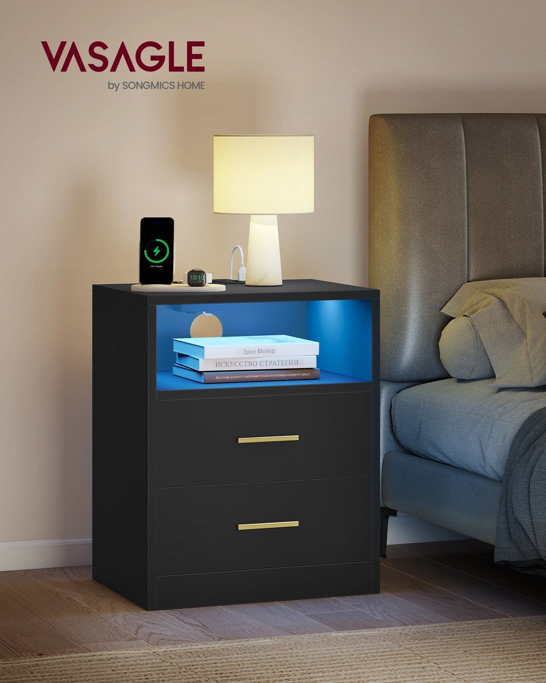 Nachtkastje - Custos Collectie - Laadstation - LED Verlichting