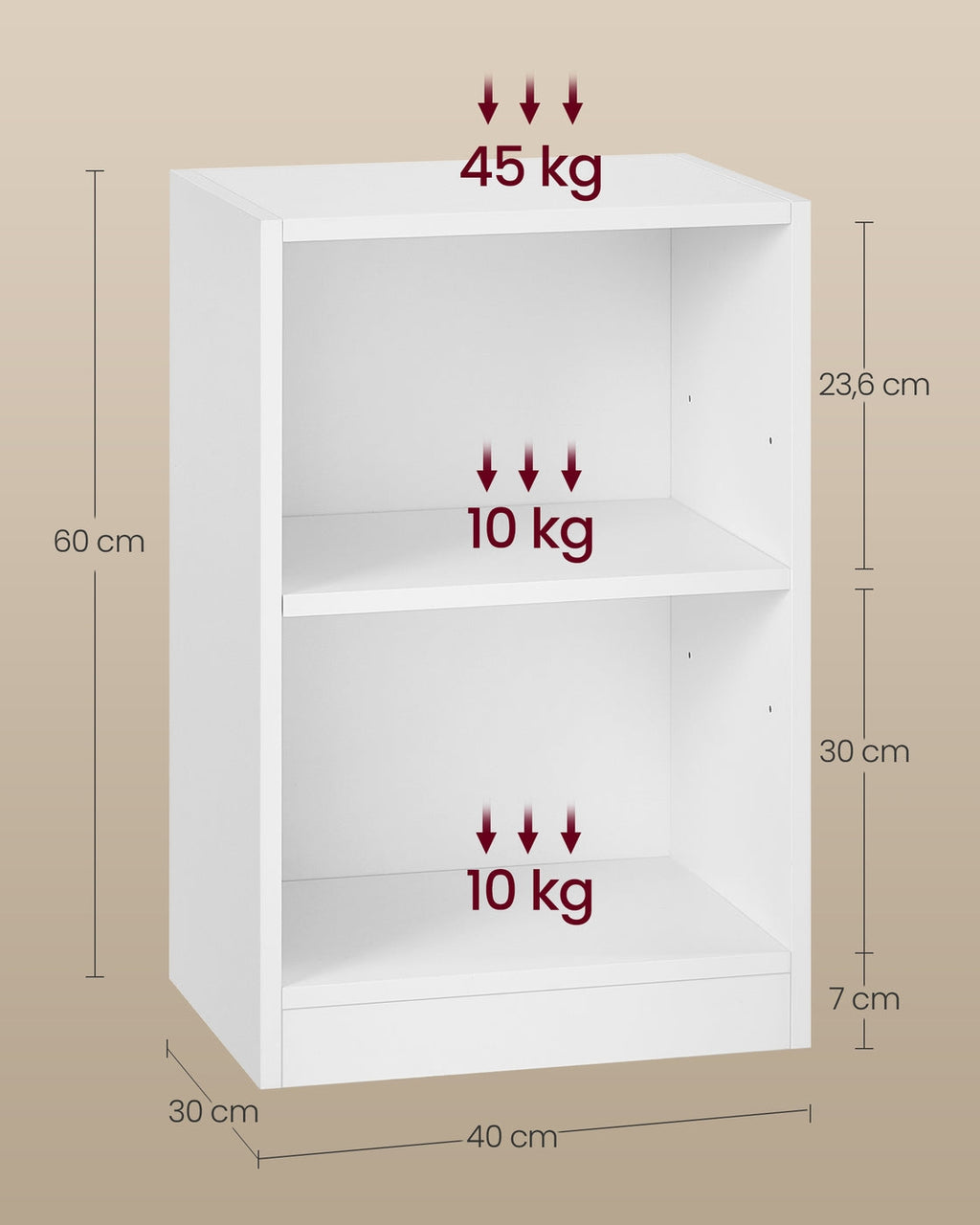 Nachtkastje 2-delige Set - Met Open Vakken En Verstelbare Plank - Voor Slaapkamer