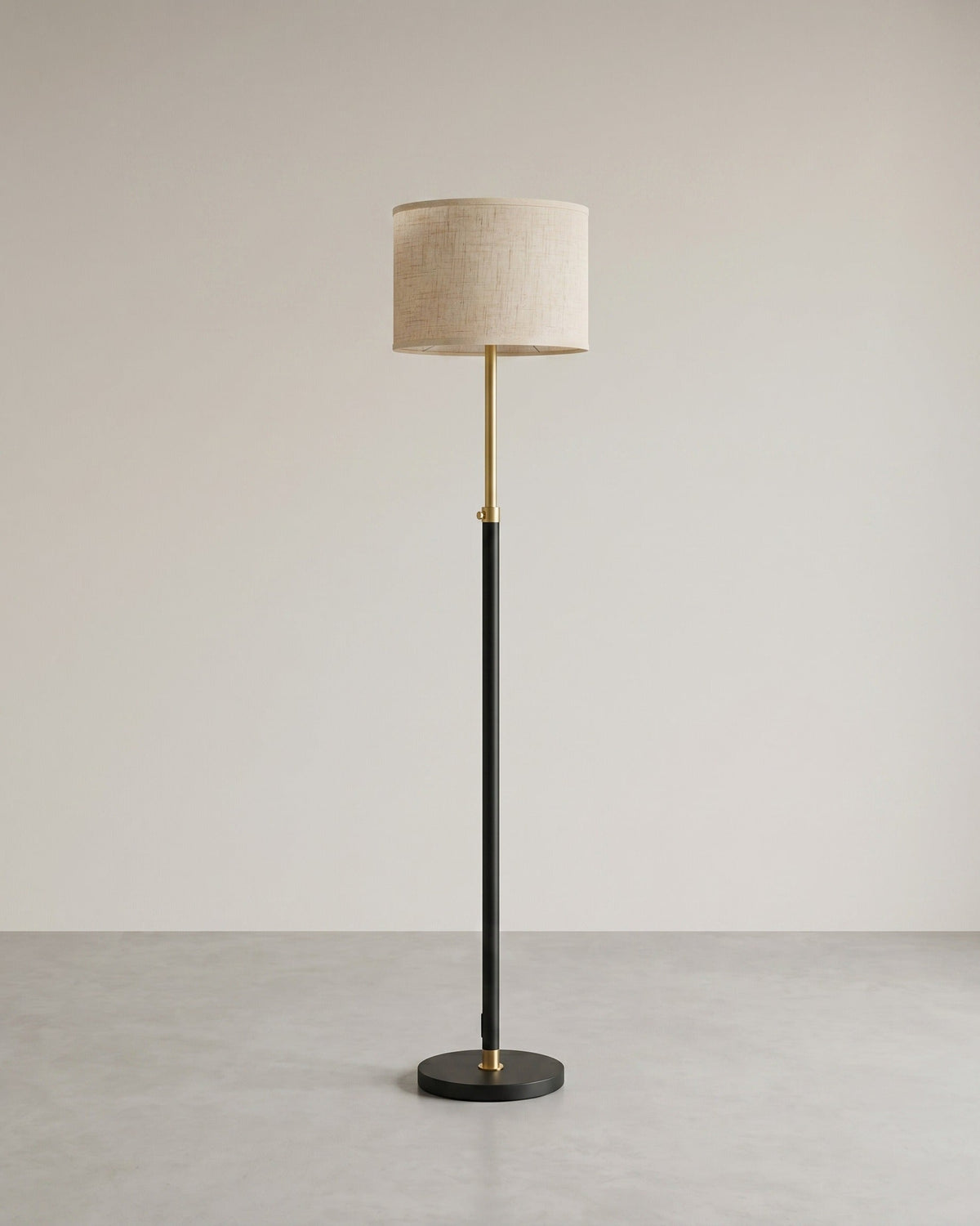 Staande Lamp met Stoffen Lampenkap – Verstelbare Hoogte – Inclusief LED-lamp – Goud-Zwart