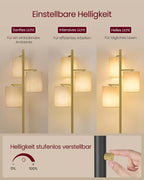Dimbare Staande Lamp met Stoffen Lampenkap – Inclusief LED-Lampen – Goud-Zwart