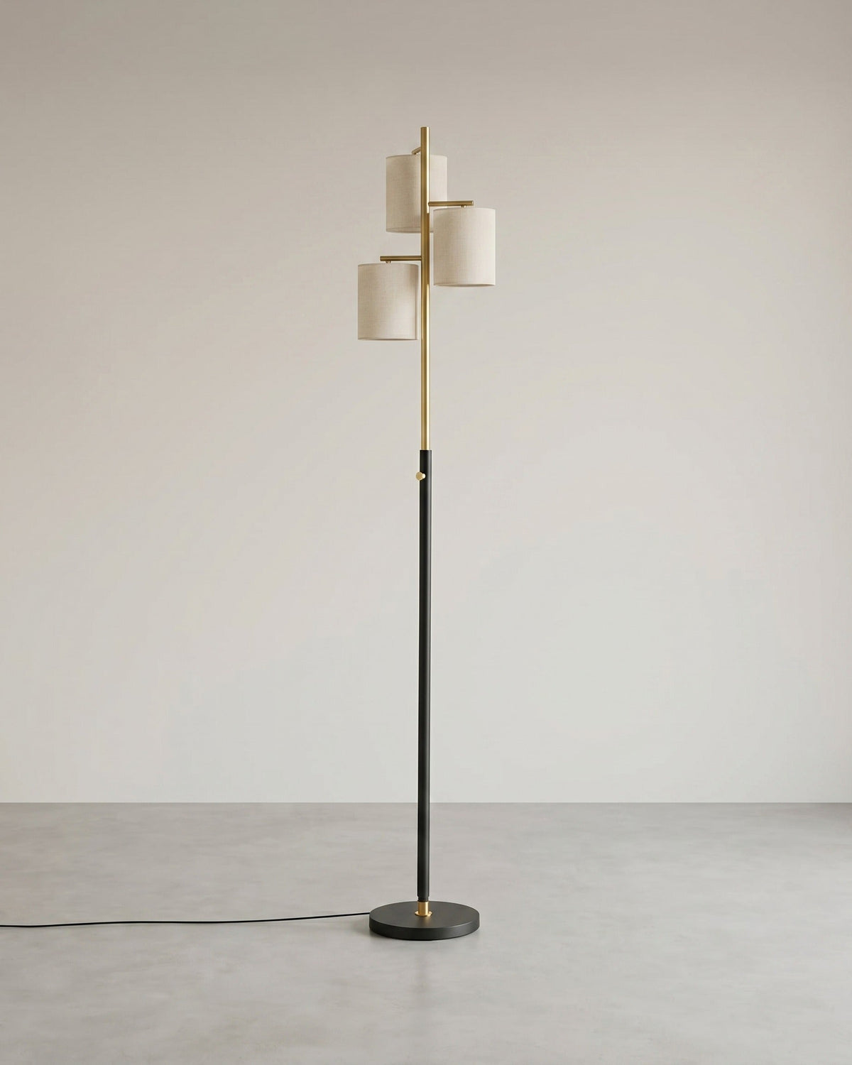 Dimbare Staande Lamp met Stoffen Lampenkap – Inclusief LED-Lampen – Goud-Zwart