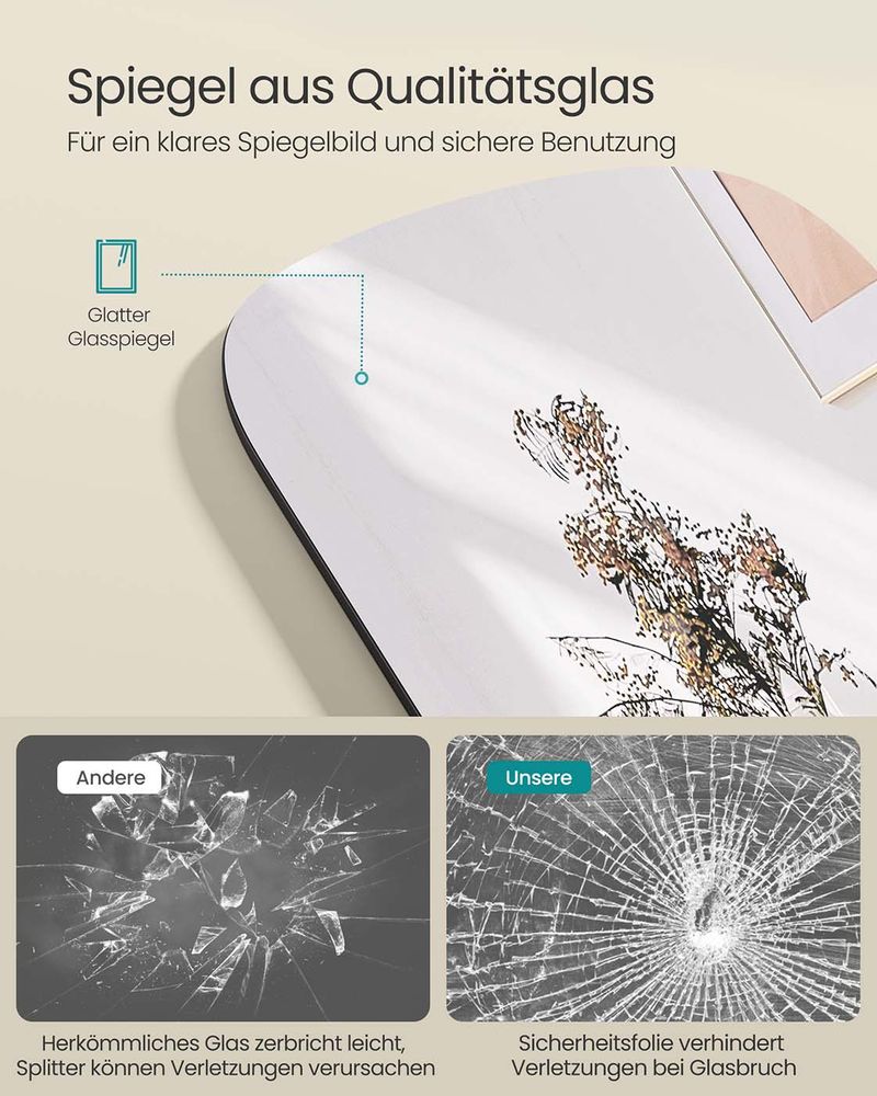 Staande Spiegel 160 x 50 cm – Gehard Glas met Aluminium Frame – Breukvast & Elegant