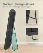 Staande Spiegel 160 x 50 cm – Gehard Glas met Aluminium Frame – Breukvast & Elegant