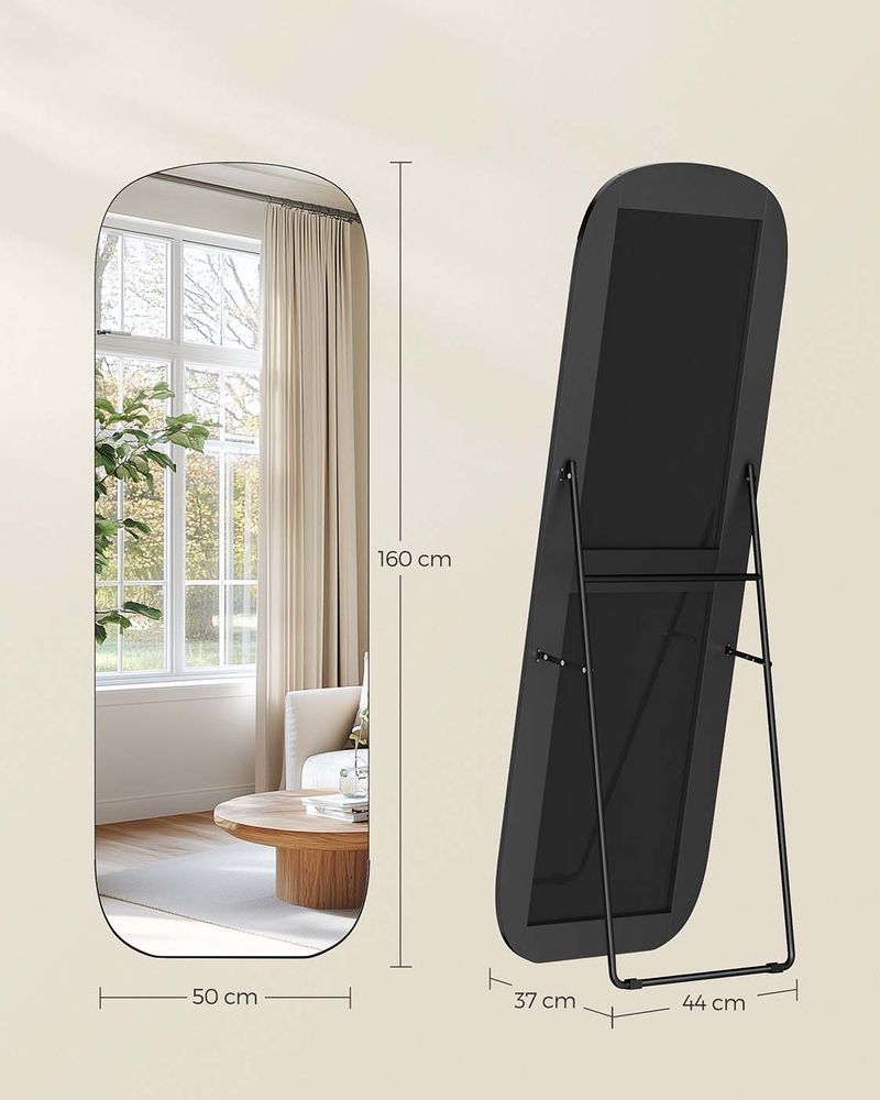 Staande Spiegel 160 x 50 cm – Gehard Glas met Aluminium Frame – Breukvast & Elegant