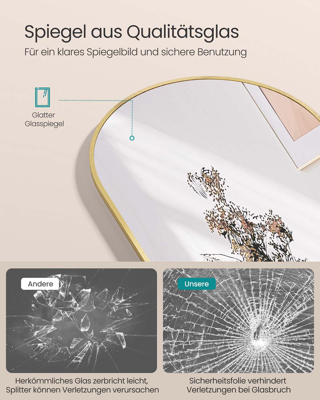 Staande Spiegel – Modern – Gehard Glas – Aluminiumlegering