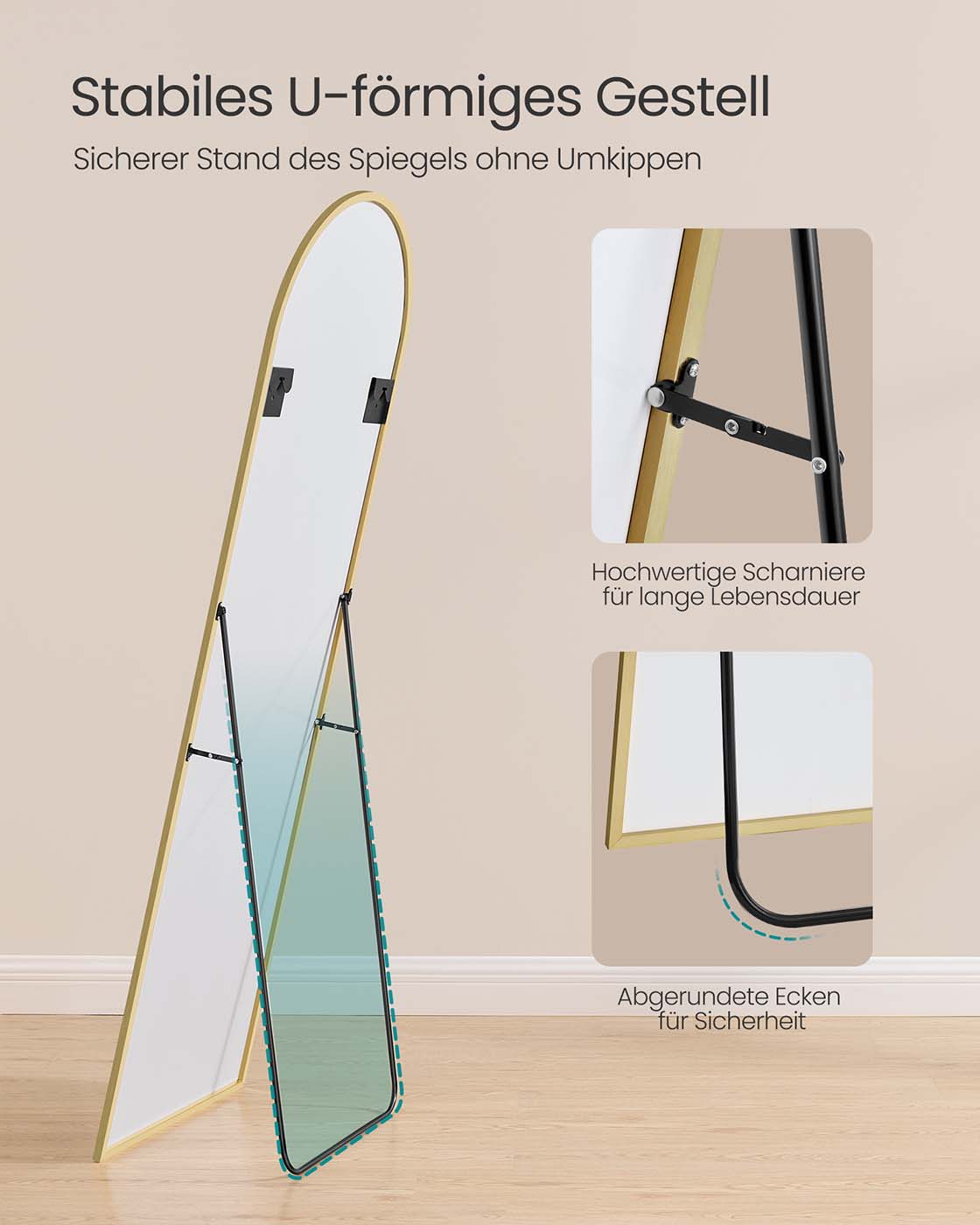 Staande Spiegel – Modern – Gehard Glas – Aluminiumlegering