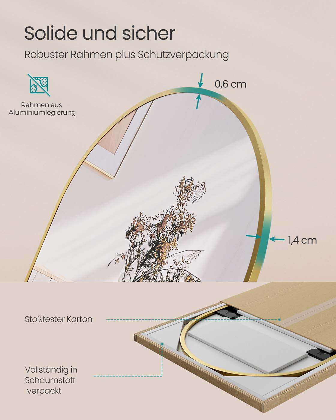 Staande Spiegel – Modern – Gehard Glas – Aluminiumlegering