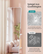 Staande Spiegel Met Opbergruimte – 360° Draaibaar – Met 4 Planken En 4 Haken – Full-Body Spiegel – MDF En Veiligheidsglas