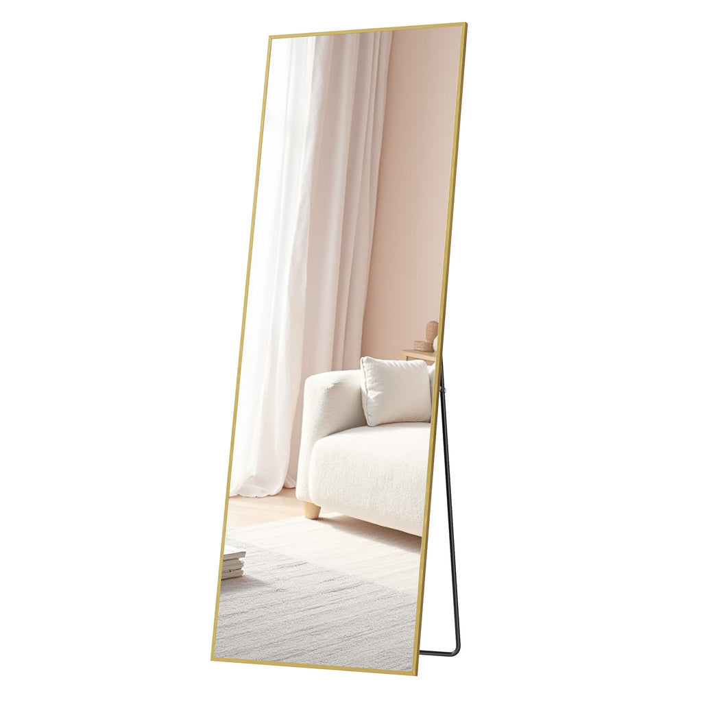 Passpiegel Staand 160 x 50 cm - Breukvast Met Aluminium Frame - Voor Slaapkamer
