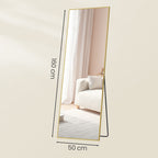 Passpiegel Staand 160 x 50 cm - Breukvast Met Aluminium Frame - Voor Slaapkamer