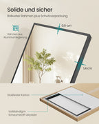 Passpiegel - Rechthoekig - Zwart Frame - Vloermodel