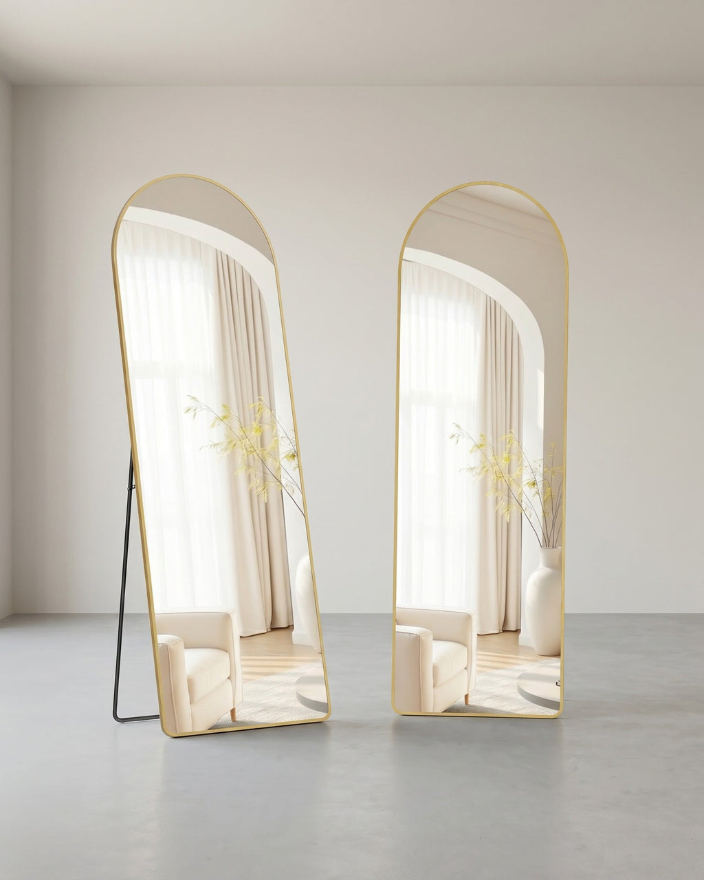 Passpiegel - 160 x 50 cm - Gewelfde Rand Van Hardglas - Vloermodel