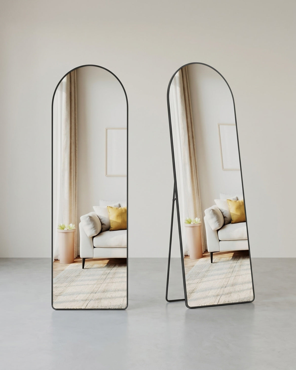 Passpiegel - 160 x 50 cm - Gewelfde Rand Van Hardglas - Vloermodel