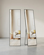 Passpiegel Staand 150 x 40 cm - Rechthoekig Met Aluminium Frame - Voor Slaapkamer