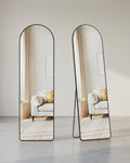 Passpiegel Staand 160 x 50 cm - Gewelfde Spiegel Met Aluminium Frame - Voor Slaapkamer