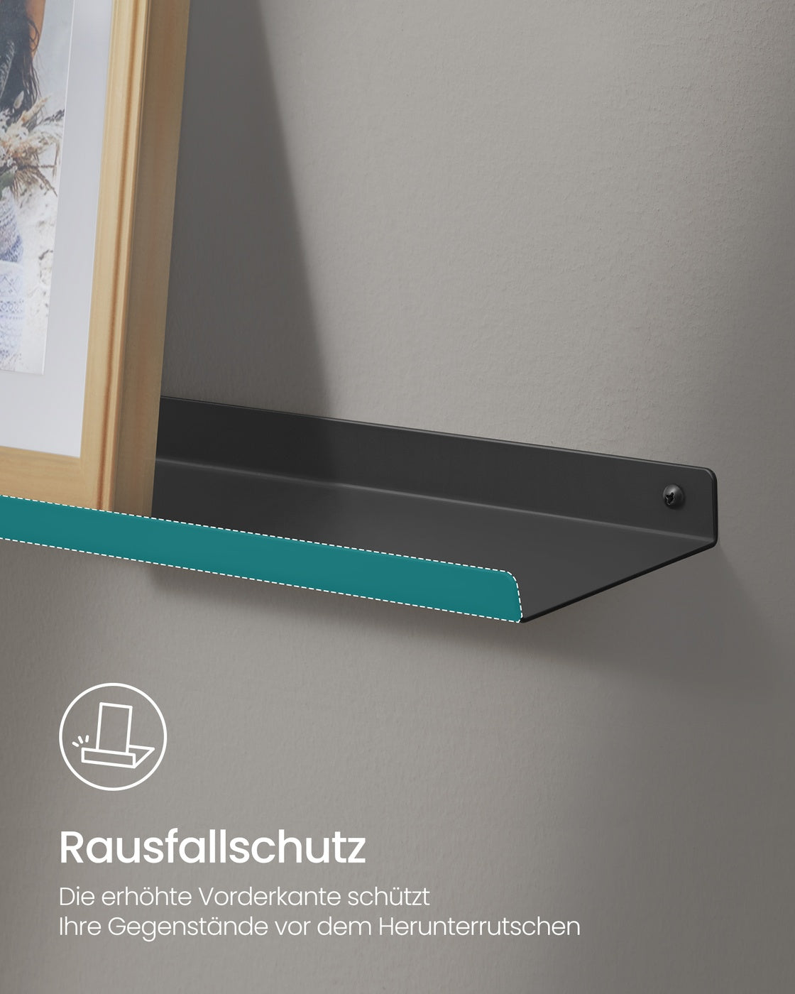 Metalen Wandplanken 3-delige Set - Zwevende Planken In Industriële Stijl - Voor Fotolijsten
