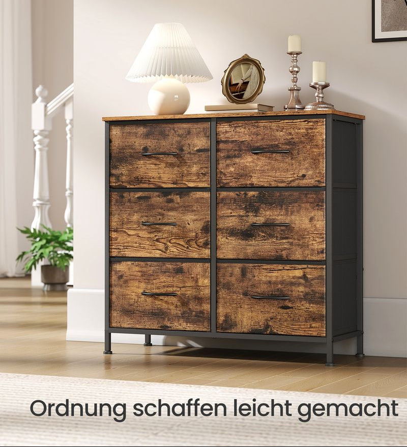 Commode met 6 Laden – Industrieel Design – Stalen Frame – Veel Opbergruimte – 73 cm Hoog