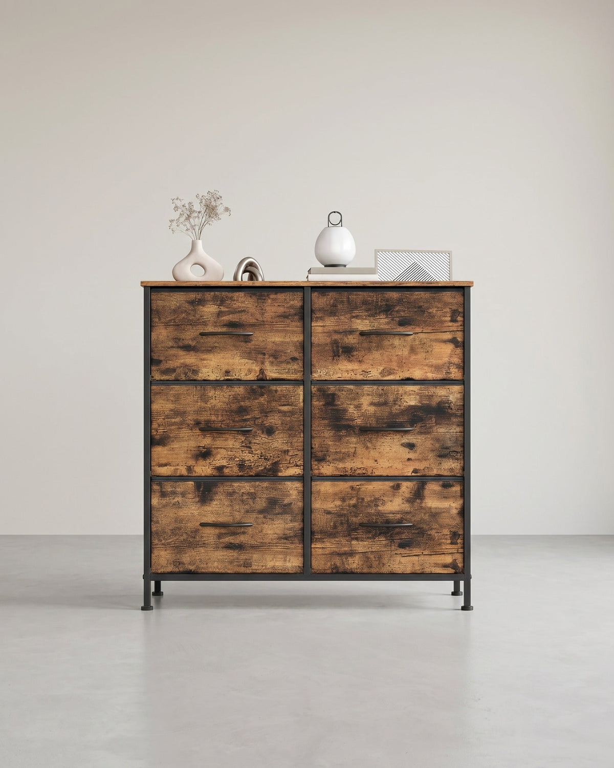 Commode met 6 Laden – Industrieel Design – Stalen Frame – Veel Opbergruimte – 73 cm Hoog