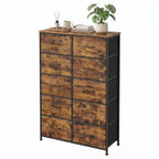 Dressoir Met 10 Stoffen Lades - Stalen Frame - Voor Slaapkamer Of Hal